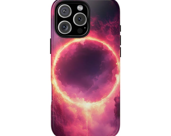 Pink Halo Cosmic Portal Circle Phone Case: iPhone, Galaxy, Pixel - Lifetime Warranty