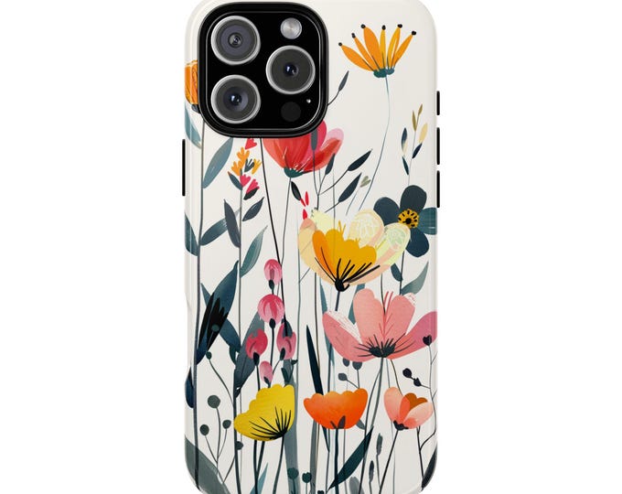 Scandinavian Flowers Minimalist Botanical Wildflowers Phone Case: iPhone, Galaxy, Pixel - MagSafe Compatible
