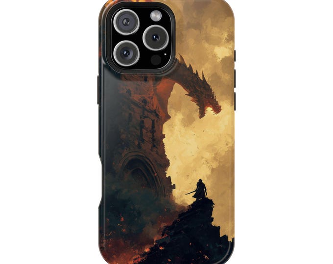 Heroic Knight Fallen Castle Dragon Battle Phone Case: iPhone, Galaxy, Pixel - Lifetime Warranty