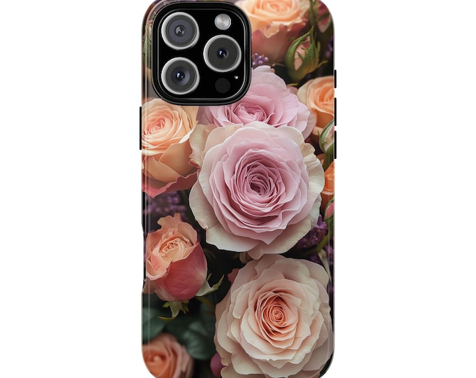 Rose White Flowers Lilac Floral Pink Phone Case: iPhone, Galaxy, Pixel - Lifetime Warranty