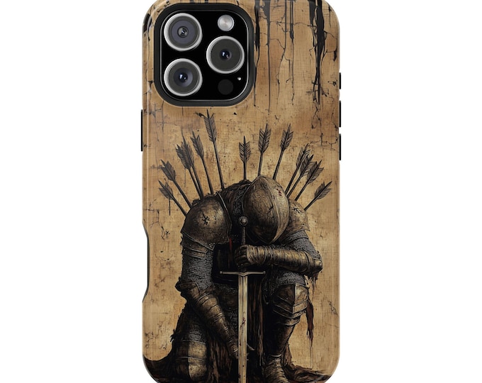 Vintage Armored Knight Arrows Phone Case: iPhone, Galaxy, Pixel - Lifetime Warranty