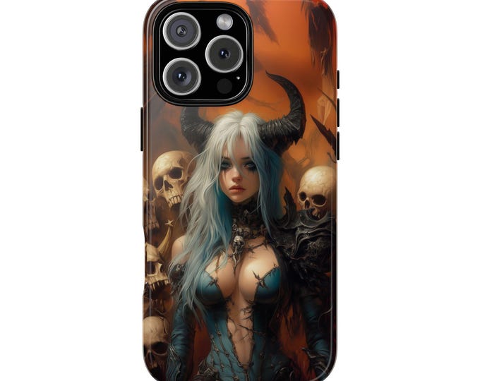 Dark Queen Shadow Skull Necromancer Sorceress Phone Case: iPhone, Galaxy, Pixel - Lifetime Warranty
