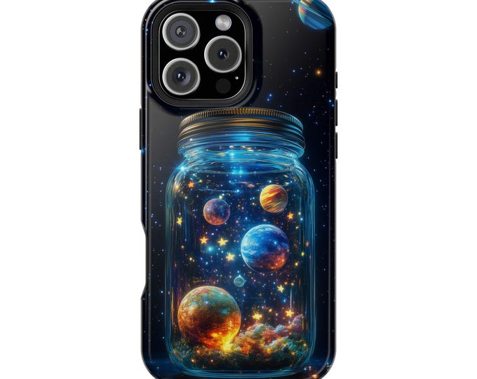 Celestial Space Jar Planets Stars Phone Case: iPhone, Galaxy, Pixel - Lifetime Warranty