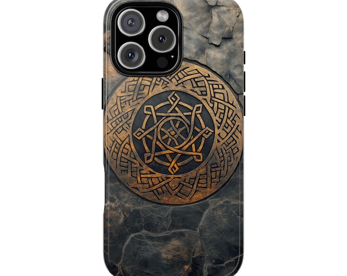 Viking Vegvisir Circle Knots Rune Stone Phone Case: iPhone, Galaxy, Pixel - Lifetime Warranty