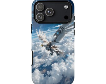 Levenslange garantie | Telefoonhoesje Mechanical Eagle Soaring Blue Sky: iPhone 17 16 15 14 Pro Max, Galaxy S26 | MagSafe | Schokbestendig