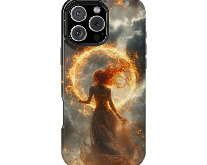 Fire Magic Sorceress Spell Phone Case: iPhone, Galaxy, Pixel - Lifetime Warranty