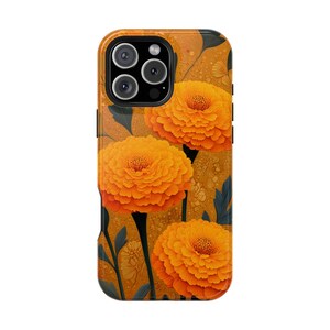 Bright Marigold Yellow Glowing Flowers Phone Case: iPhone, Samsung Galaxy, Pixel - MagSafe Compatible