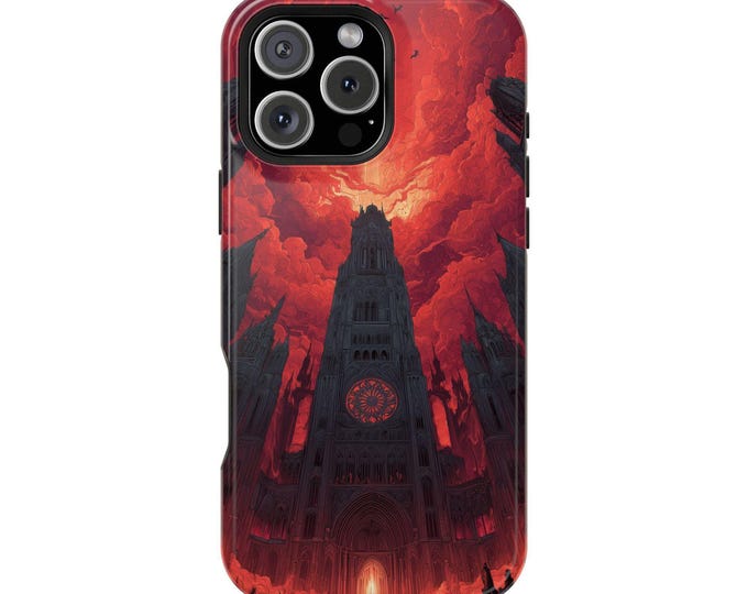 Crimson Cathedral Possessed Red Sky Phone Case: iPhone, Galaxy, Pixel - Lifetime Warranty