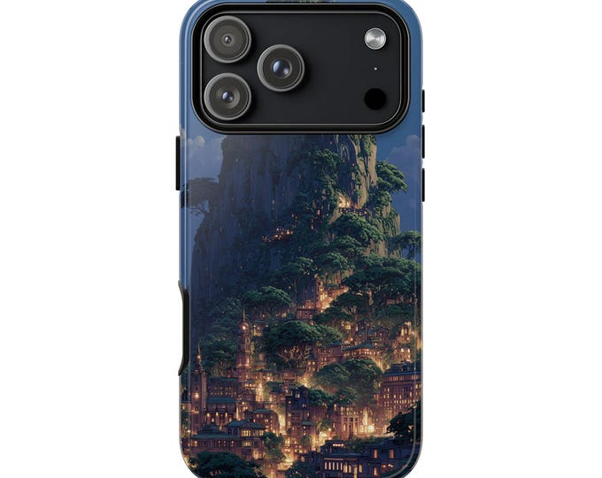 Ancient Mountain City Glowing Town Phone Case: iPhone, Galaxy, Pixel - Lifetime Warranty