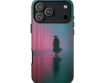 iPhone | Galaxy | Pixel - Phone Ink Case - Samurai Neon Rain Cyberpunk Cinematic | Lifetime Warranty