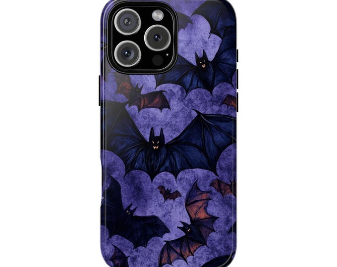 Purple Bats Muave Dark Artwork Phone Case: iPhone, Galaxy, Pixel - Lifetime Warranty