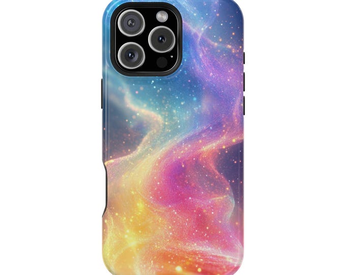 Prismatic Glow Holographic Abstract Pink Blue Yellow Phone Case: iPhone, Galaxy, Pixel - Lifetime Warranty