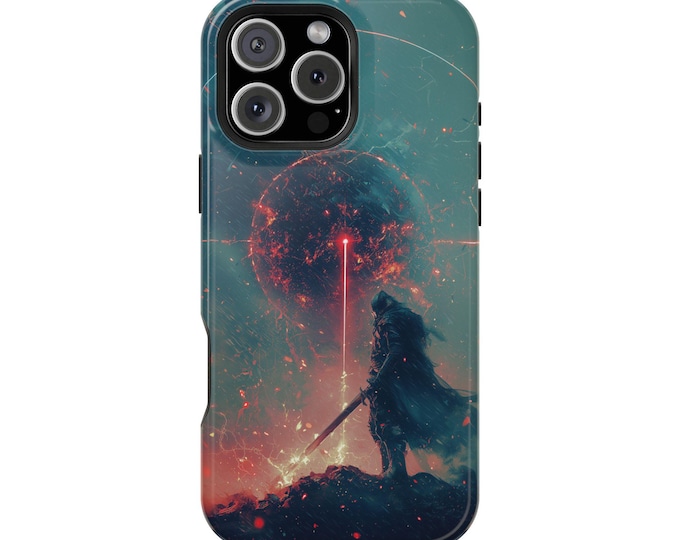 Galactic Knight Crimson Planet Orbit Phone Case: iPhone, Galaxy, Pixel - Lifetime Warranty
