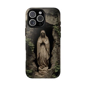 Virgin Mary Nature Marble Sculpture - Phone Case for iPhone 16 16e 15 14 13 Pro Max | Galaxy S25 S24 | Pixel 9 9a | Wireless Charging