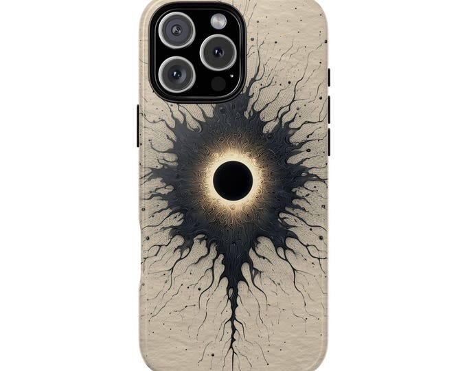 Black Sun Ink Flare Phone Case: iPhone, Galaxy, Pixel - Lifetime Warranty