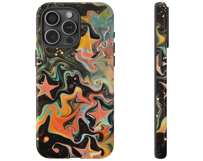 Star Shaped Hydro Dipped Pattern Phone Case: iPhone, Galaxy, Pixel - Lifetime Warranty
