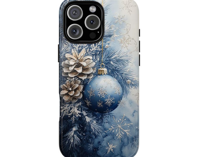 Christmas Tree Ornament Holiday Blue Phone Case: iPhone, Galaxy, Pixel - Lifetime Warranty