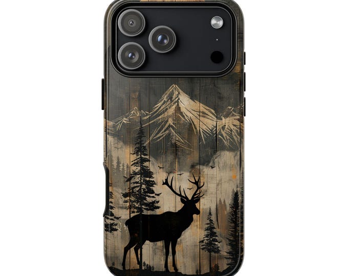 Deer Stag Buck Wilderness Wood Painting Phone Case: iPhone | Galaxy | Pixel - Lifetime Warranty