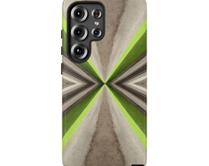 Lime Green Mirror Abstract Sand Brown Phone Case: iPhone, Galaxy, Pixel - Lifetime Warranty