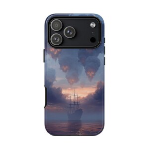 Phone Ink - Pirate Ship Skull Clouds Sunset Case: iPhone | Galaxy | Pixel - Lifetime Warranty
