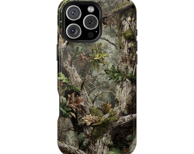 Mossy Oak Leaves Hunting Camo Phone Case: iPhone, Galaxy, Pixel - Lifetime Warranty