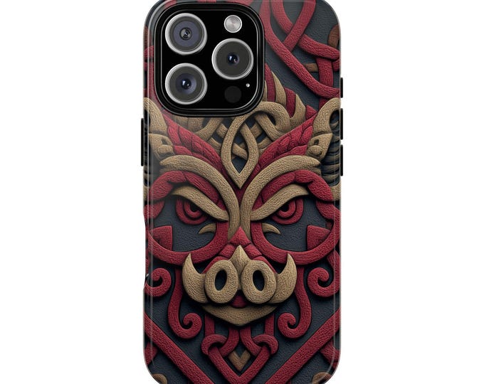 Celtic Boar Interwoven Pig Pattern Phone Case: iPhone, Galaxy, Pixel - Lifetime Warranty