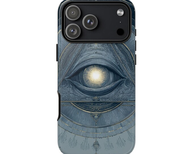 All Seeing Eye Triangle Geometry Phone Case: iPhone, Galaxy, Pixel - Lifetime Warranty