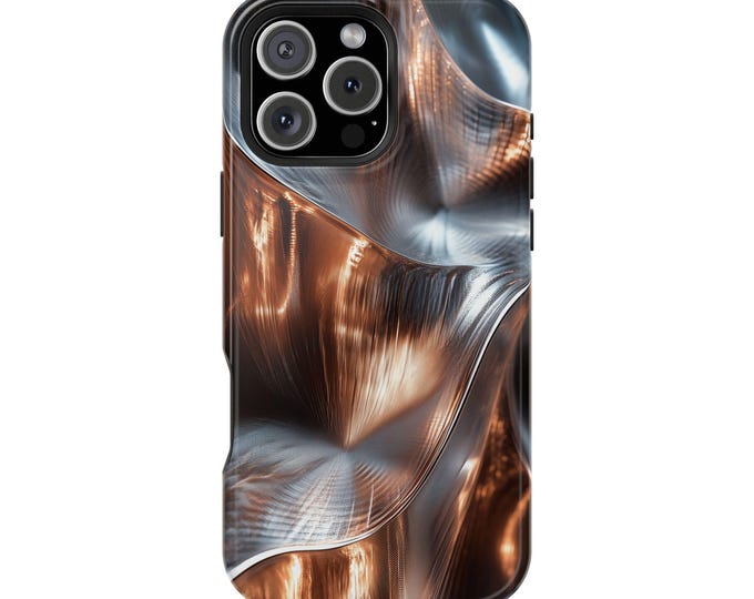 Silver Alloy Metal Wall Abstract Fluid Phone Case for iPhone, Galaxy, Pixel – Lifetime Warranty