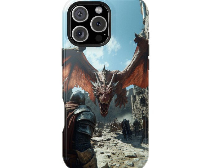 Dragon Castle Siege Knight Combat Phone Case: iPhone, Galaxy, Pixel - Lifetime Warranty