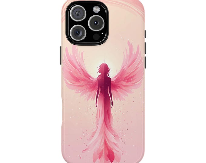 Spirit Guardian Pink Angel Wings Phone Case: iPhone, Galaxy, Pixel - Lifetime Warranty