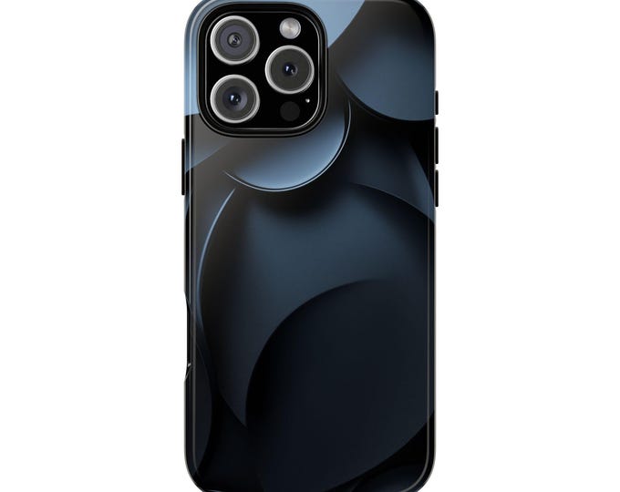 Midnight Halo Black Crescent Abstract Phone Case: iPhone, Galaxy, Pixel - Lifetime Warranty