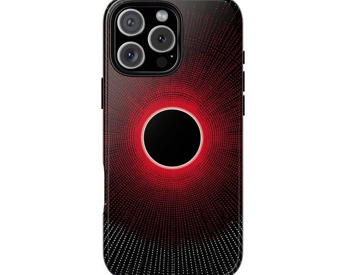 Symmetry Eclipse Red Expanding Vector Phone Case: iPhone, Galaxy, Pixel - Lifetime Warranty