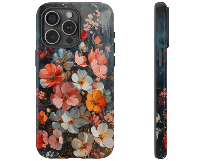 Wildflower Oil Paint Style Phone Case: iPhone, Galaxy, Pixel - Magsafe Wireless Charging