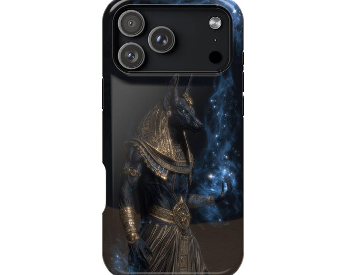 Anubis Blue Flame Pharaoh Egypt Desert Phone Case: iPhone, Galaxy, Pixel - Lifetime Warranty
