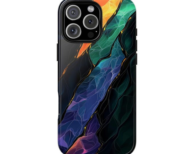Ethereal Rift Glow Marble Green Blue Phone Case: iPhone, Galaxy, Pixel - Lifetime Warranty