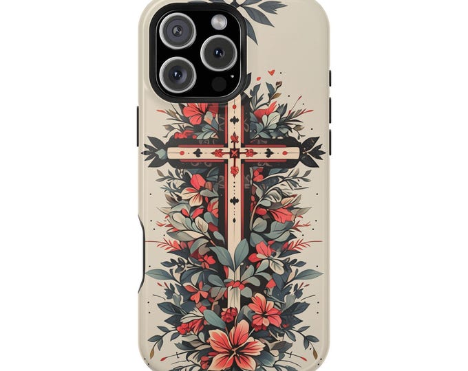 Christian Faith Cross Floral Retro Phone Case for iPhone | Samsung Galaxy | Google Pixel