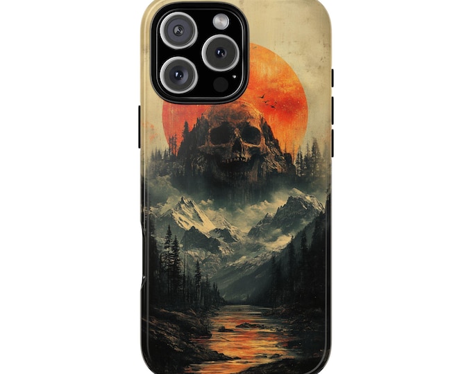 Skull Mountain Cave Wilderness Forest Phone Case: iPhone, Galaxy, Pixel - Lifetime Warranty