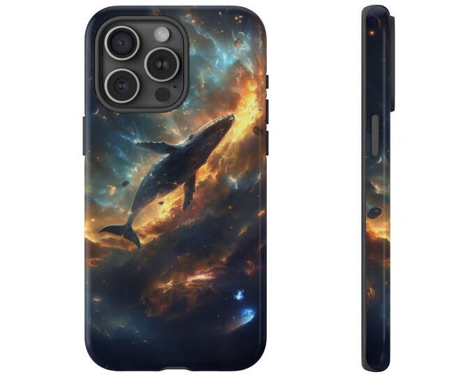 Flying Whale Celestial Sky Cosmos Phone Case: iPhone, Galaxy, Pixel - Lifetime Warranty