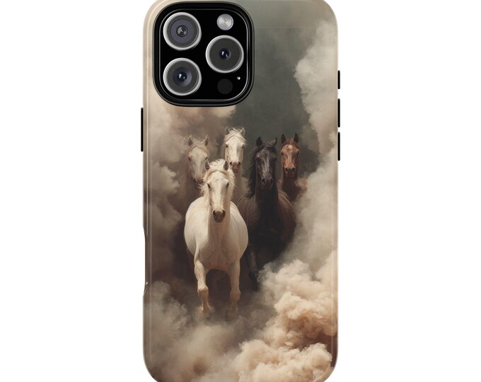 Wild Horses Charge Dust Cloud Smoky Steeds Phone Case: Tough Cover for iPhone (MagSafe Compatible), Samsung Galaxy, Pixel