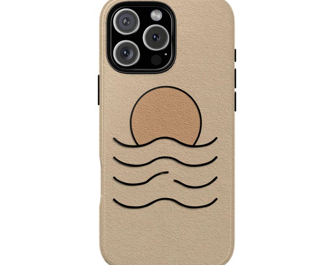 Minimalist Sun Wave Boho Phone Case: iPhone, Galaxy, Pixel - Lifetime Warranty