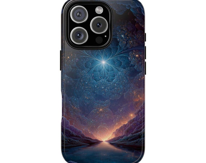 Cosmic Fractal Mirror Abstract Landscape Phone Case: iPhone, Galaxy, Pixel - Lifetime Warranty