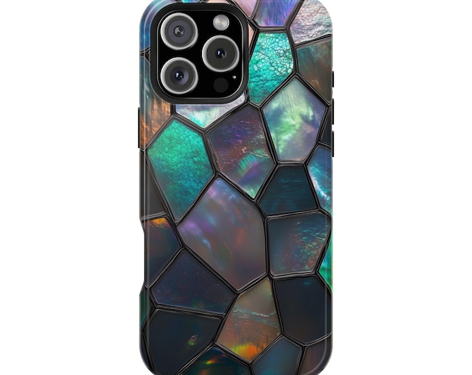 Pearl Opal Iridescent Stained Glass Mosaic Phone Case: iPhone, Galaxy, Pixel - Lifetime Warranty