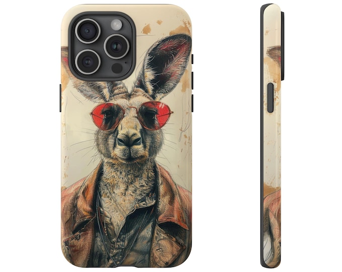 Cool Kangaroo Sunglasses Cover Phone Case: iPhone, Galaxy, Pixel - Lifetime Warranty