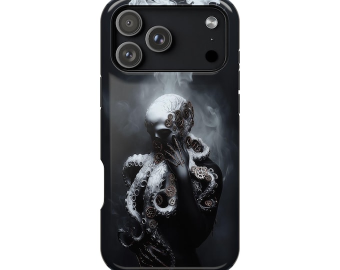 Gothic Skeleton Octopus Tentacles Figure Phone Case: iPhone, Galaxy, Pixel - Lifetime Warranty