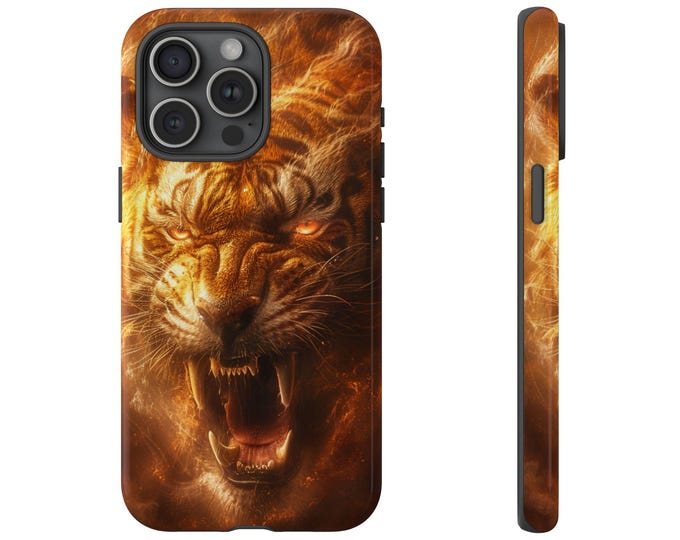 Tiger Orange Fire Ember Mist Phone Case: iPhone, Galaxy, Pixel - Lifetime Warranty