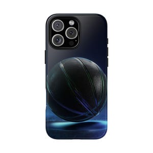 Black Basketball Tech Phone Case: iPhone, Galaxy, Pixel - MagSafe Compatible
