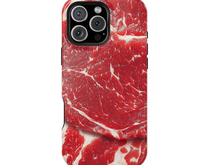 Marbled Raw Meat Wagyu Pattern Phone Case: iPhone, Galaxy, Pixel - Lifetime Warranty