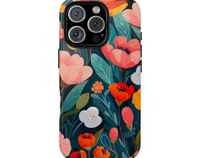 Spring Tulip Floral Colorful Flower Blooms Phone Case: iPhone, Galaxy, Pixel - Lifetime Warranty