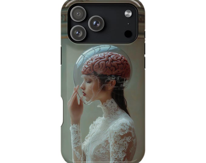 Exposed Brain Laced Dress Gothic Girl Phone Case: iPhone, Galaxy, Pixel - Lifetime Warranty