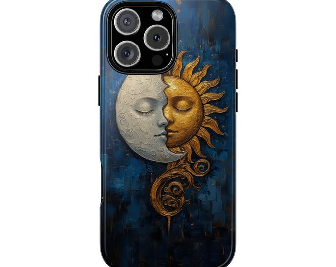 Celestial Lunar Moon Golden Solar Sun Phone Case: iPhone, Galaxy, Pixel - Lifetime Warranty